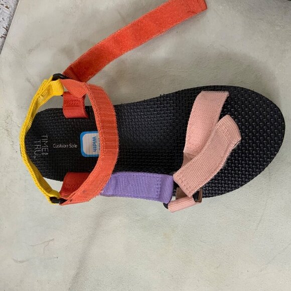 Time and Tru velcro strapped multi-color woman's sandal size 7 - Picture 3 of 10